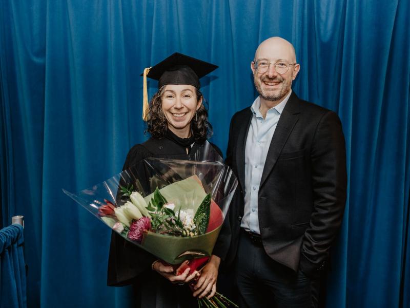 Geneviève Baril et son conjoint après l'événement