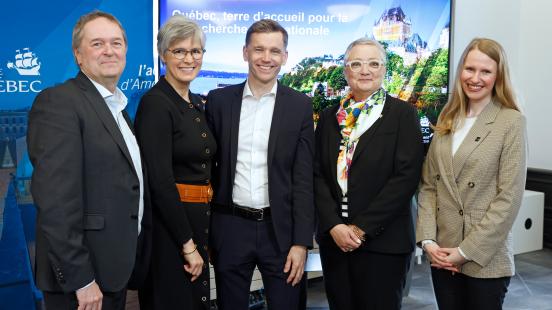 Carl Viel, Québec International, Sophie D’Amours, Université Laval, Bruno Marchand, Ville de Québec, Elisabeth Farinacci, Université TELUQ et Marie-Michelle Chartier, École nationale d'administration publique