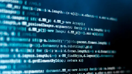 Code JavaScript sur fond noir