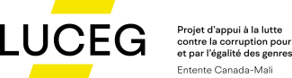 Logo du LUCEG (Lutte contre la corruption pour l'équité et l'égalité des genres)