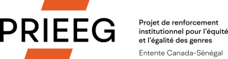 Logo du PRIEEG (Projet de renforcement institutionnel pour l'équité et l'égalité des genres)