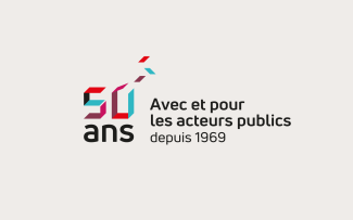 Logo 50 ans de l'École nationale d'administration publique, slogan Avec et pour les acteurs publics depuis 1969