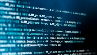 Code JavaScript sur fond noir